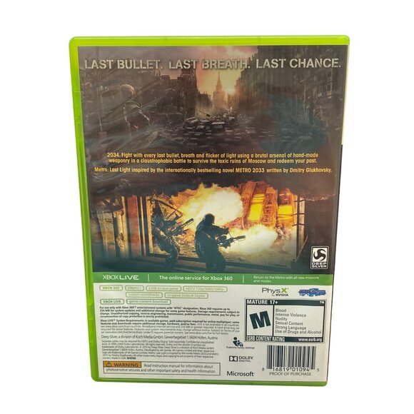 Metro Last Light Xbox 360 Game - Picture 2 of 4